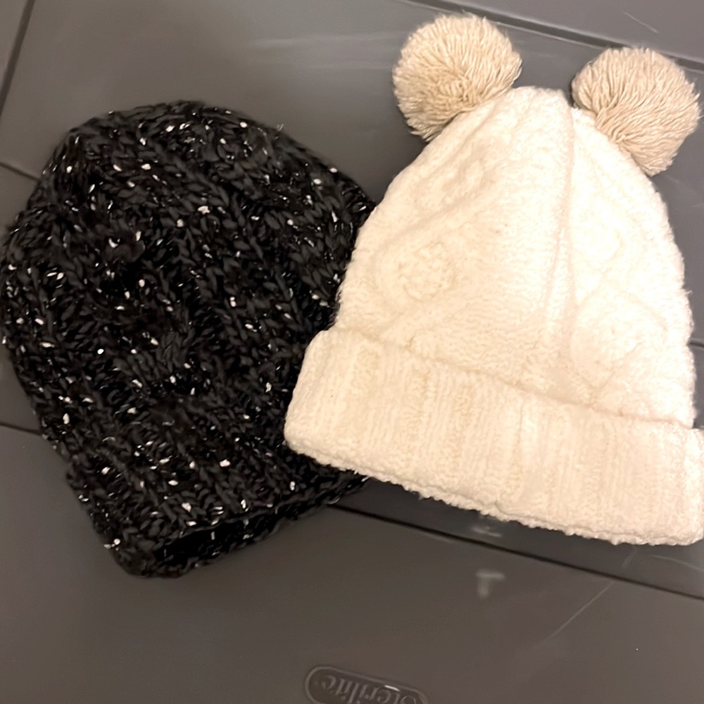 Two Toddler Knit Hats 2T-4T